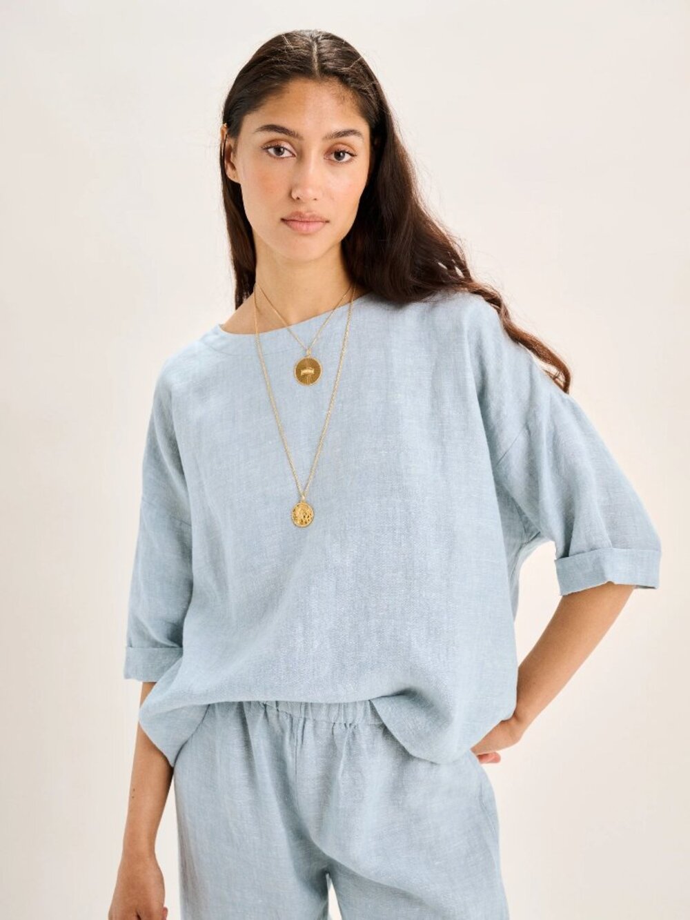 Suzie Kondi Saria Top Linen Blouse XS Womens Minimalist